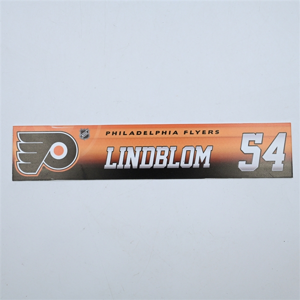 Oskar Lindblom - Philadelphia Flyers - Locker Room Nameplate - 2017-18 NHL Season