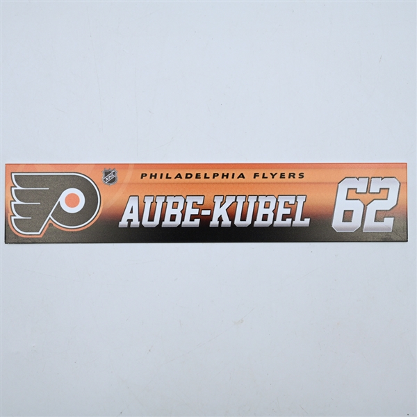 Nicolas Aube-Kubel - Philadelphia Flyers - Game-Issued Locker Room Nameplate - 2017-18 NHL Season