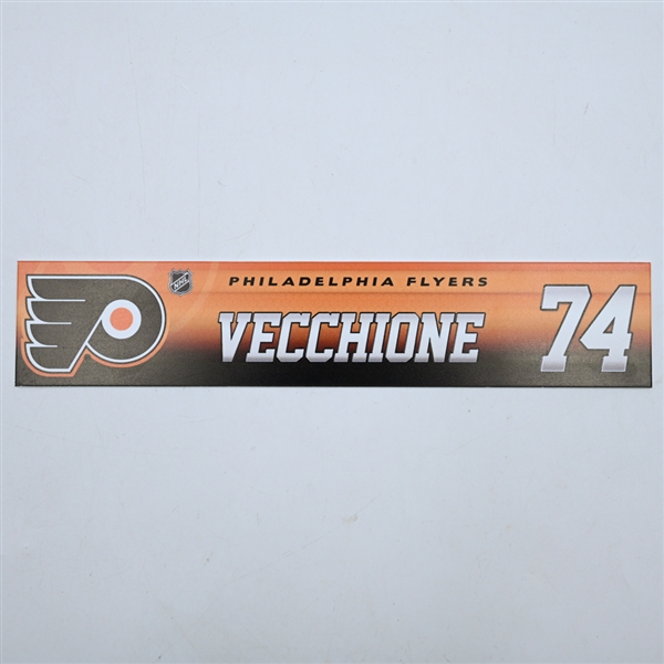 Mike Vecchione - Philadelphia Flyers - Game-Issued Locker Room Nameplate - 2017-18 NHL Season