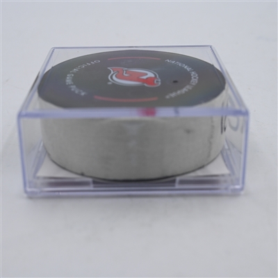 Kyle Palmieri - New York Islanders - Goal Puck - April 15, 2024 vs. New Jersey Devils (Devils Logo)