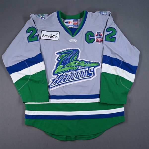 Joe Pendenza - Florida Everblades - Gray Jersey w/C - Worn June 8, 2024 - Kelly Cup Final-Clinching Game - Video-Matched