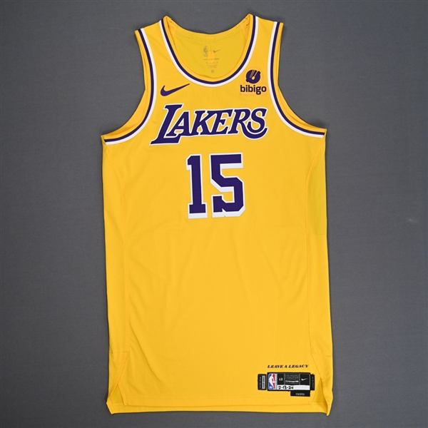 Austin Reaves - Los Angeles Lakers - Icon Edition Jersey - Worn 4 Games - 1/29/24, 1/30/24, 2/5/24 & 2/13/24 - 2023-24 NBA Season