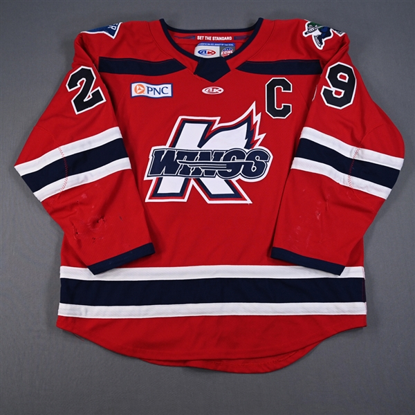 Chaz Reddekopp - Kalamazoo Wings - Game-Worn Red Jersey w/C