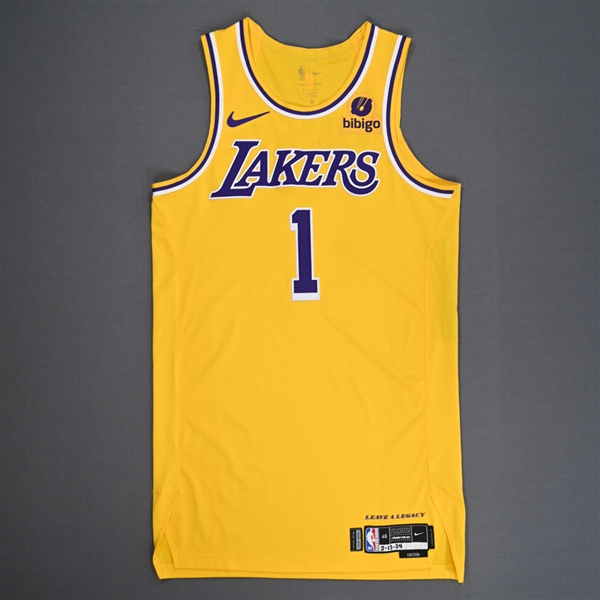 DAngelo Russell - Los Angeles Lakers - Icon Edition Jersey - Worn 2 Games - 2/5/24 & 2/13/24 - 2023-24 NBA Season