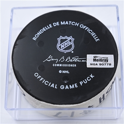 Dylan Strome - Washington Capitals - Goal Puck - October 17, 2024 vs. Dallas Stars (Capitals' 50th Anniversary Logo)