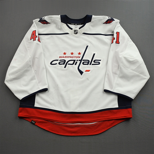 Vitek Vanecek - 3rd & 4th NHL Career Shutouts - Washington Capitals - White Set 2 Jersey - 2021-22 NHL Season