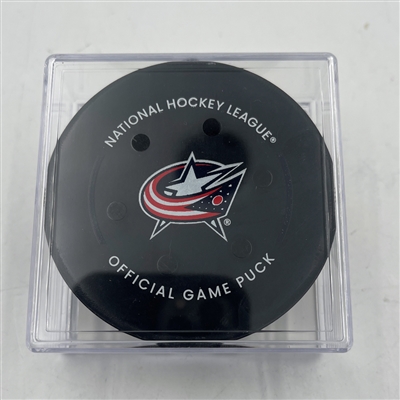 Dmitri Voronkov - Columbus Blue Jackets - Goal Puck - April 4, 2024 vs. New York Islanders (Blue Jackets Logo)