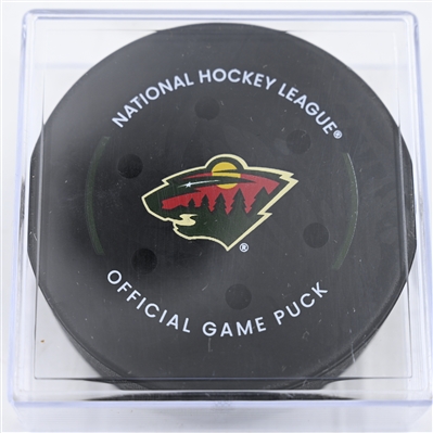 Jared Spurgeon - Minnesota Wild - Goal Puck - November 29, 2024 vs. Chicago Blackhawks (Wild Logo)