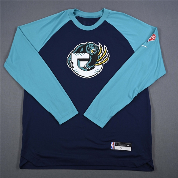 DeAnthony Melton - Memphis Grizzlies - Game-Issued City Edition Long Sleeved Shooting Shirt - 2021-22 NBA Season