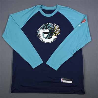 De'Anthony Melton - Memphis Grizzlies - Game-Issued City Edition Long Sleeved Shooting Shirt - 2021-22 NBA Season