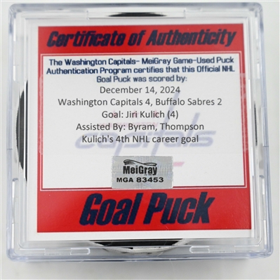 Jiri Kulich - Buffalo Sabres - December 14, 2024 vs. Washington Capitals (Capitals' 50th Anniversary Logo)