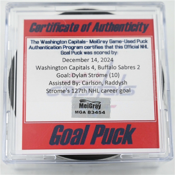 Dylan Strome - Washington Capitals - December 14, 2024 vs. Buffalo Sabres (Capitals 50th Anniversary Logo)
