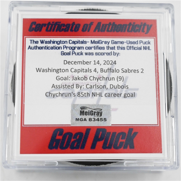 Jakob Chychrun - Washington Capitals - December 14, 2024 vs. Buffalo Sabres (Capitals 50th Anniversary Logo)