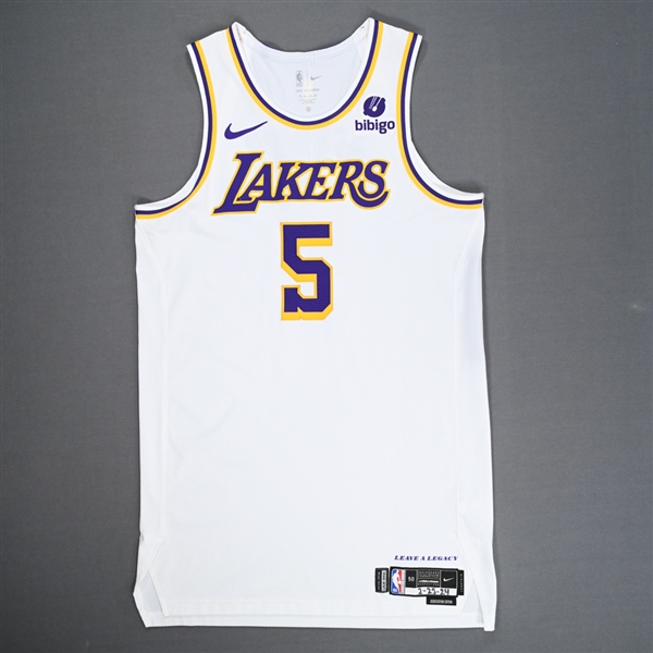 Cam Reddish - Los Angeles Lakers - Association Edition Jersey - Worn 2/25/24 - Dressed, Did Not Play (DNP) - 2023-24 NBA Season