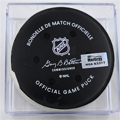 Zachary L'Heureux - Nashville Predators - Goal Puck - December 21, 2024 vs. Los Angeles Kings (Predators Logo)