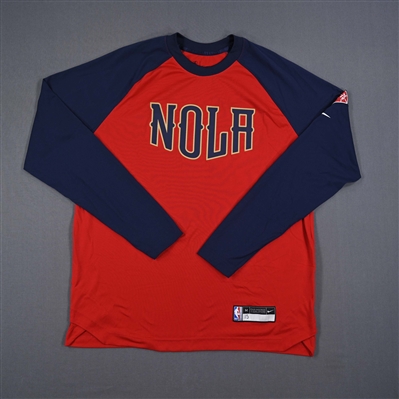 Jose Alvarado - New Orleans Pelicans - Game-Issued City Edition Long-Sleeved Shooting Shirt - 2021-22 NBA Season