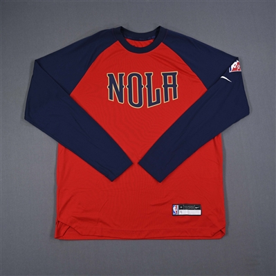 Devonte Graham - New Orleans Pelicans - Game-Issued City Edition Long-Sleeved Shooting Shirt - 2021-22 NBA Season