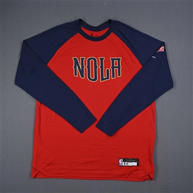 Jared Harper - New Orleans Pelicans - Game-Issued City Edition Long-Sleeved Shooting Shirt - 2021-22 NBA Season