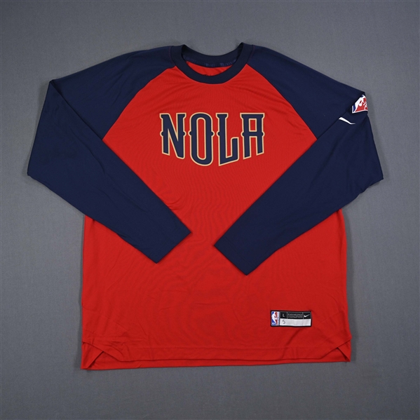 Herbert Jones - New Orleans Pelicans - Game-Issued City Edition Long-Sleeved Shooting Shirt - 2021-22 NBA Season