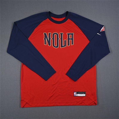 CJ McCollum - New Orleans Pelicans - Game-Issued City Edition Long-Sleeved Shooting Shirt - 2021-22 NBA Season