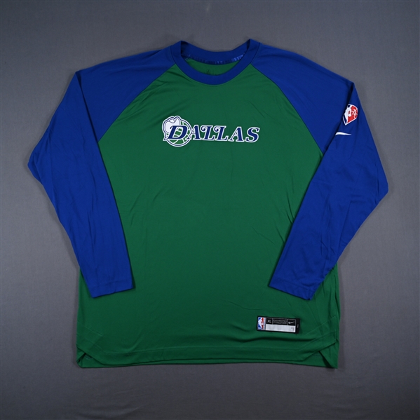 Dwight Powell - Dallas Mavericks - Game Issued City Edition Long Sleeved Shooting Shirt - 2021-22 NBA Season