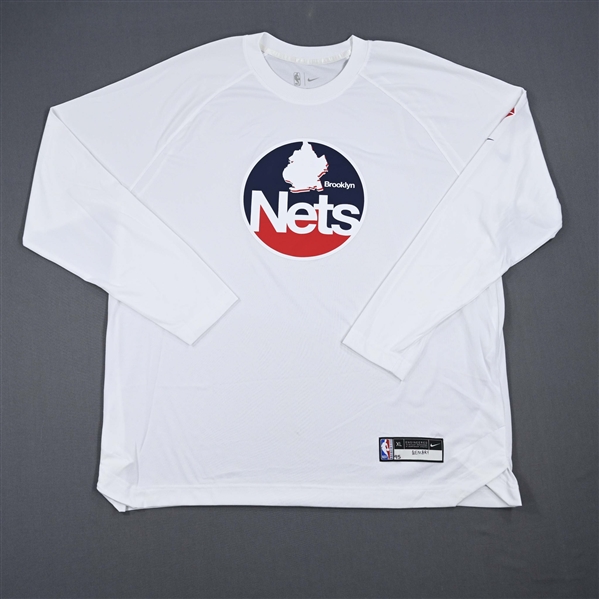  DeAndre Bembry - Brooklyn Nets - Game-Issued City Edition Long Sleeved Shooting Shirt - 2021-22 NBA Season