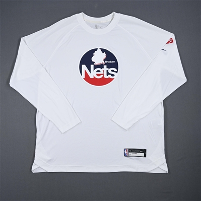  Day'Ron Sharpe - Brooklyn Nets - Game-Issued City Edition Long Sleeved Shooting Shirt - 2021-22 NBA Season