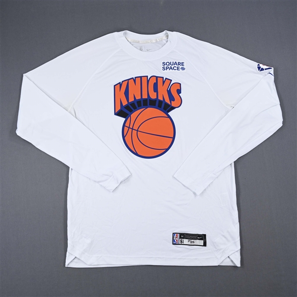 Ryan Arcidiancono - New York Knicks - Game-Issued City Edition Long Sleeved Shooting Shirt - 2021-22 NBA Season