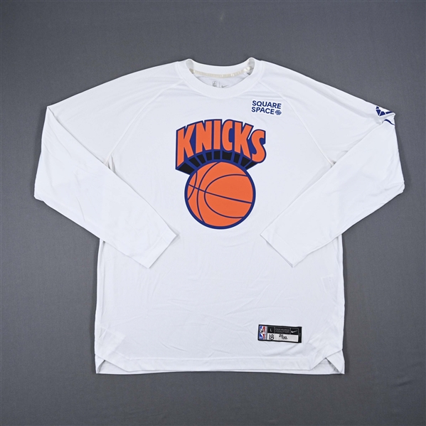 Alec Burks - New York Knicks - Game-Issued City Edition Long Sleeved Shooting Shirt - 2021-22 NBA Season