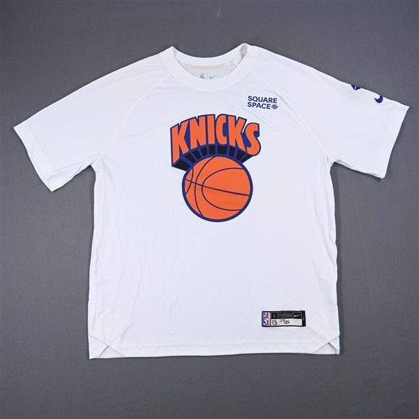 Evan Fournier - New York Knicks - Game-Issued City Edition Short Sleeved Shooting Shirt - 2021-22 NBA Season