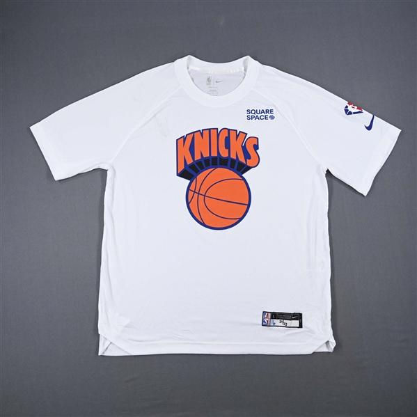 Feron Hunt - New York Knicks - Game-Issued City Edition Short Sleeved Shooting Shirt - 2021-22 NBA Season