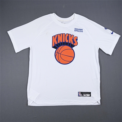 Miles McBride - New York Knicks - Game-Issued City Edition Short Sleeved Shooting Shirt - 2021-22 NBA Season