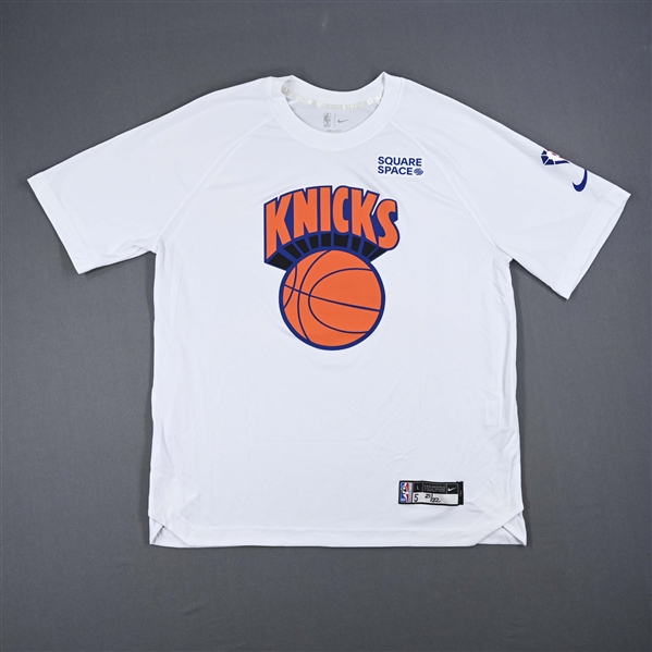 Immanuel Quickley - New York Knicks - Game-Issued City Edition Short Sleeved Shooting Shirt - 2021-22 NBA Season