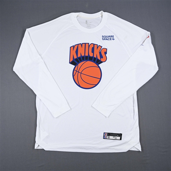 Cam Reddish - New York Knicks - Game-Issued City Edition Long Sleeved Shooting Shirt - 2021-22 NBA Season