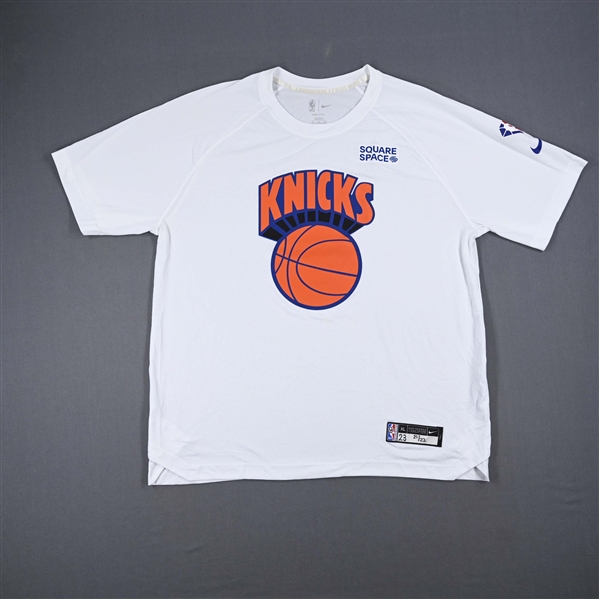 Mitchell Robinson - New York Knicks - Game-Issued City Edition Short Sleeved Shooting Shirt - 2021-22 NBA Season