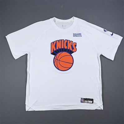 Jericho Sims - New York Knicks - Game-Issued City Edition Short Sleeved Shooting Shirt - 2021-22 NBA Season