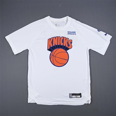 Obi Toppin - New York Knicks - Game-Issued City Edition Short Sleeved Shooting Shirt - 2021-22 NBA Season