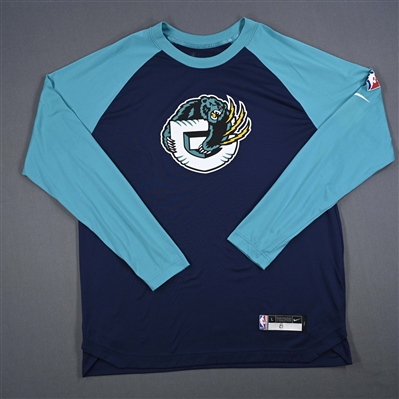 Ziaire Williams - Memphis Grizzlies - Game-Issued City Edition Long Sleeved Shooting Shirt - 2021-22 NBA Season