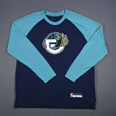 Killian Tillie - Memphis Grizzlies - Game-Issued City Edition Long Sleeved Shooting Shirt - 2021-22 NBA Season