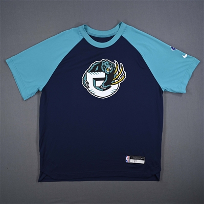 Tyus Jones - Memphis Grizzlies - Game-Issued City Edition Short Sleeved Shooting Shirt - 2021-22 NBA Season