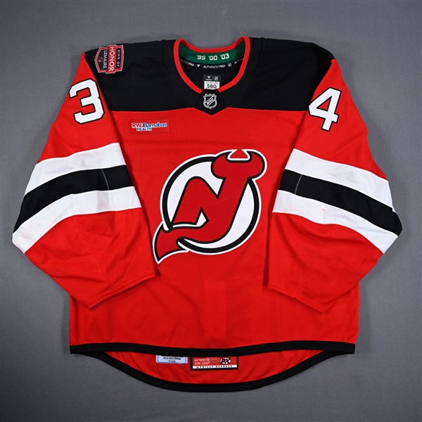 Jake Allen - Game-Worn Red w/ Jacques Lemaire Ring of Honor Patch Jersey - Jan. 22, 2025