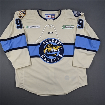 Matt Anderson - Toledo Walleye - Game-Issued Cream Jersey - 2025 Warrior/ECHL Hockey Heritage Classic - January 18, 2025