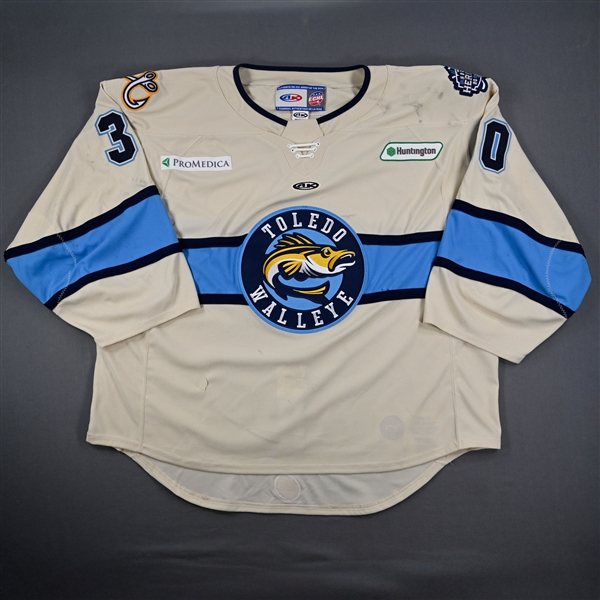 Jan Bednar - Toledo Walleye - Game-Worn Cream Jersey - 2025 Warrior/ECHL Hockey Heritage Classic - Worn January 18, 2025 - Autographed