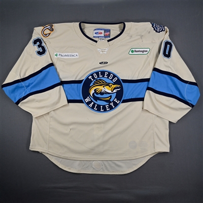 Jan Bednar - Toledo Walleye - Game-Worn Cream Jersey - 2025 Warrior/ECHL Hockey Heritage Classic - Worn January 18, 2025 - Autographed