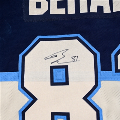 Ben Berard - Kalamazoo Wings - Game-Worn Navy Jersey - 2025 Warrior/ECHL Hockey Heritage Classic - Worn January 18, 2025  - 2nd Period, 3rd Period & Overtime - Autographed