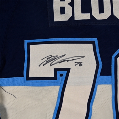 Josh Bloom - Kalamazoo Wings - Game-Worn Navy Jersey w/A - 2025 Warrior/ECHL Hockey Heritage Classic - Worn January 18, 2025 - 2nd Period, 3rd Period & Overtime - Autographed