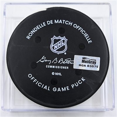 Jonas Brodin - Minnesota Wild - Goal Puck - December 31, 2024 vs. Nashville Predators (Wild Logo)