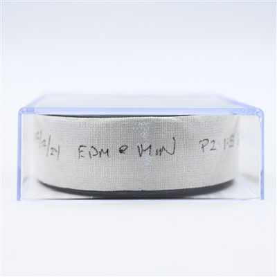 Connor Brown - Edmonton Oilers - Goal Puck - December 12, 2024 vs. Minnesota Wild (Wild Logo)