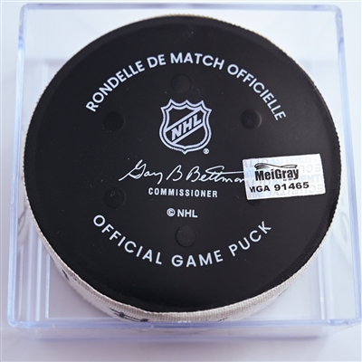 Brent Burns - Carolina Hurricanes - Goal Puck - December 27, 2024 vs. New Jersey Devils (Devils Logo)