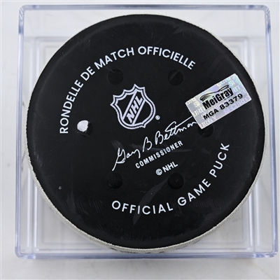 Quinton Byfield - Los Angeles Kings - Goal Puck - December 21, 2024 vs. Nashville Predators (Predators Logo)